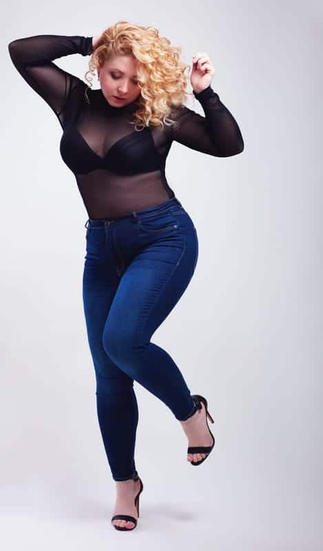 plus size woman in jeans