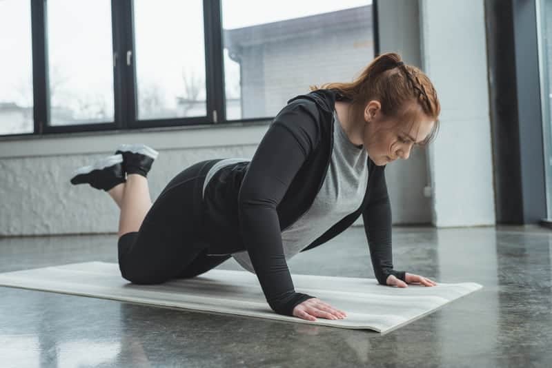 Woman doing push-ups