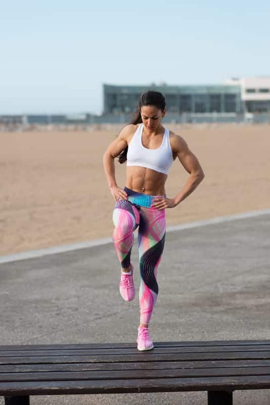 Woman doing step-ups